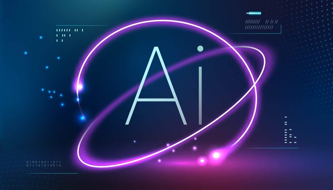 AI futuristic technology background vector